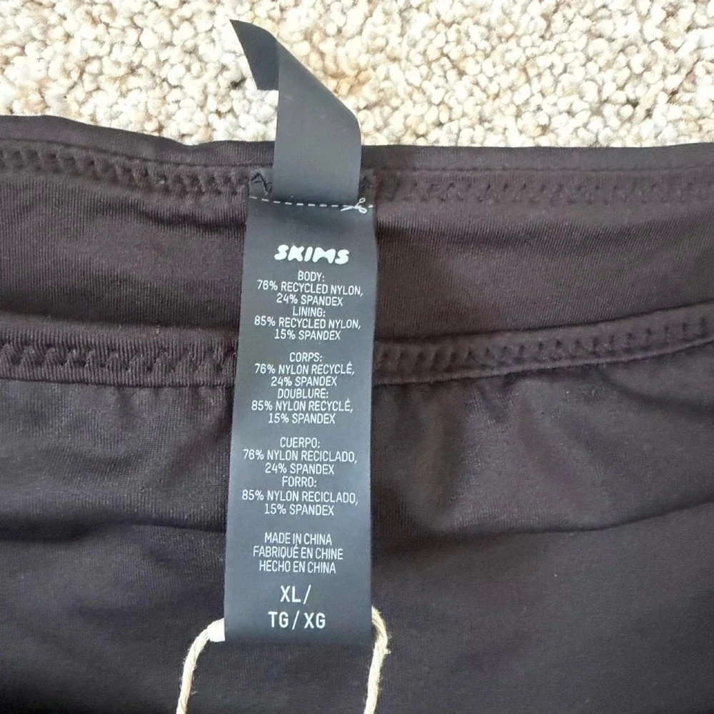 SKIMS Recycled Swim Mid Waist Bottoms Onyx XL NWT